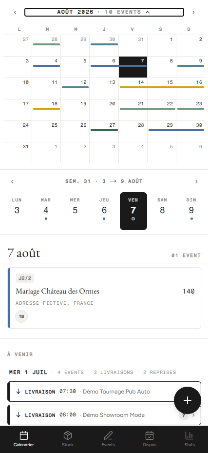 Le planning en poche